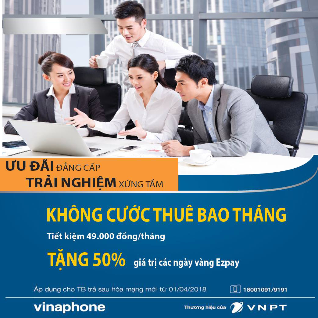 VinaPhone triển khai thêm 3 gói cước VinaPhone Thương gia mới miễn cước thuê bao tháng