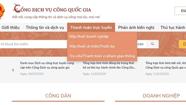 Hơn 81 tỷ đồng thanh toán trực tuyến trên Cổng dịch vụ công quốc gia