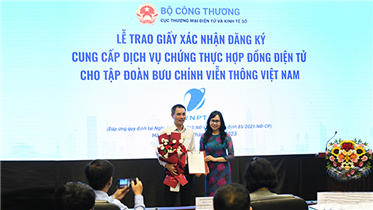 VNPT CHÍNH THỨC ĐƯỢC CẤP PHÉP CUNG CẤP DỊCH VỤ CHỨNG THỰC HỢP ĐỒNG ĐIỆN TỬ TẠI VIỆT NAM