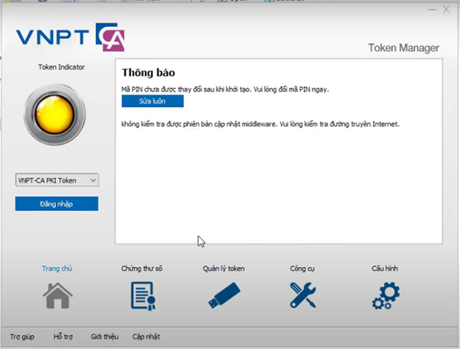 Hệ thống phần mềm yêu cầu đổi mã PIN ngay sau khi khởi tạo