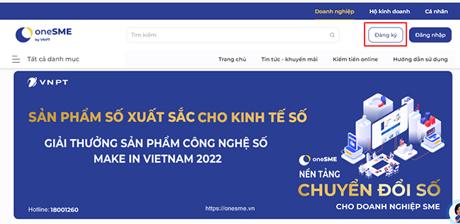 Đăng ký chữ ký số cho doanh nghiệp trên VNPT oneSME