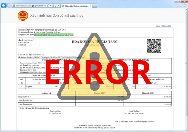 Hóa đơn không có link tra cứu có nguyên nhân do thông tin người dùng hoặc lỗi hệ thống 